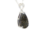 Aethel Tear Drop Pendant I R3 Chondrite Necklace I Sterling Silver - Meteorite Jewelry