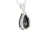 Aethel Tear Drop Pendant I R3 Chondrite Necklace I Sterling Silver - Meteorite Jewelry
