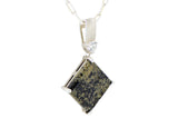 White Mars Necklace I Martian Meteorite Silver Pendant with white Diamond