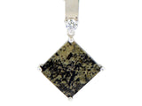 White Mars Necklace I Martian Meteorite Silver Pendant with white Diamond