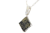 White Mars Necklace I Martian Meteorite Silver Pendant with white Diamond