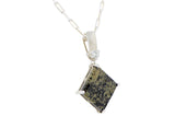 White Mars Necklace I Martian Meteorite Silver Pendant with white Diamond