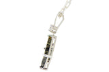White Mars Necklace I Martian Meteorite Silver Pendant with white Diamond
