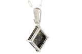 White Mars Necklace I Martian Meteorite Silver Pendant with white Diamond