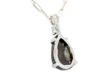 La Gardenia Moon Necklace I Lunar Meteorite Pendant with White Diamond