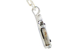 La Gardenia Moon Necklace I Lunar Meteorite Pendant with White Diamond