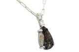 La Gardenia Moon Necklace I Lunar Meteorite Pendant with White Diamond