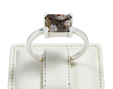 Mizuki Silver Moon Ring - Lunar Meteorite Jewelry - Size 7.25