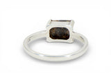 Mizuki Silver Moon Ring - Lunar Meteorite Jewelry - Size 7.25