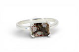 Mizuki Silver Moon Ring - Lunar Meteorite Jewelry - Size 7.25