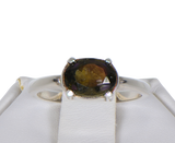 MOLDAVITE Glass Beautiful Faceted Ring - Size 5.25 - Jewelry