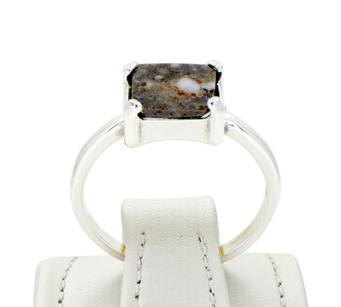 Mizuki Silver Moon Ring - Lunar Meteorite Jewelry - Size 6