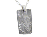 Meteorite Damascus Pendant I Sterling Silver Necklace - Meteorite Jewelry