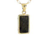 Martian Meteorite Pendant - Genuine Mars Meteorite Jewelry - 14Kt Gold