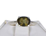 MOLDAVITE Glass Beautiful Faceted Ring - Size 6.75 - Jewelry