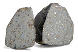 21.24g & 30.31g H5 Chondrite Meteorite half pieces with fusion crust I NWA 18056
