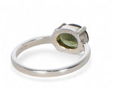 MOLDAVITE Glass Beautiful Faceted Ring - Size 5.75 - Jewelry