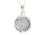 Crescent Moon GIBEON meteorite pendant I Sterling Silver Necklace - Meteorite Jewelry