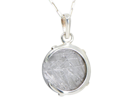 Crescent Moon GIBEON meteorite pendant I Sterling Silver Necklace - Meteorite Jewelry