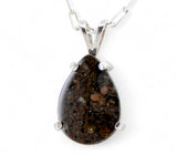 Moon Drop Necklace I Lunar Meteorite Jewelry I Silver Pendant