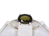 MOLDAVITE Glass Beautiful Faceted Ring - Size 5.75 - Jewelry
