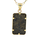 Martian Meteorite Pendant - Genuine Mars Meteorite Jewelry - 14Kt Gold