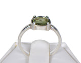 MOLDAVITE Glass Beautiful Faceted Ring - Size 5.5 - Jewelry