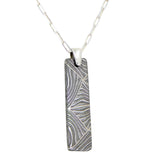 Meteorite Damascus Pendant I Sterling Silver Necklace - Meteorite Jewelry