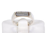 Beautiful Etched Gibeon Meteorite ring I Size 5 1/4  - Meteorite Jewelry