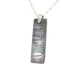 Meteorite Damascus Pendant I Sterling Silver Necklace - Meteorite Jewelry