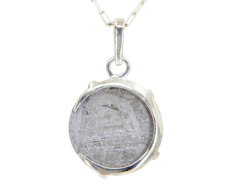 Crescent Moon GIBEON meteorite pendant I Sterling Silver Necklace - Meteorite Jewelry