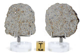 21.6g & 28.09g H5 Chondrite Meteorite half pieces with fusion crust I NWA 18056