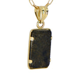 Martian Meteorite Pendant - Genuine Mars Meteorite Jewelry - 14Kt Gold