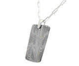 Meteorite Damascus Pendant I Sterling Silver Necklace - Meteorite Jewelry