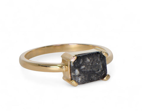 Moon Ring - Genuine Lunar Meteorite Jewelry - Size 6.75 - 7