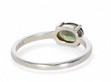 MOLDAVITE Glass Beautiful Faceted Ring - Size 6.75 - Jewelry
