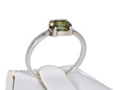 MOLDAVITE Glass Beautiful Faceted Ring - Size 6.75 - Jewelry