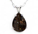 Moon Drop Necklace I Lunar Meteorite Jewelry I Silver Pendant