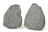 21.24g & 30.31g H5 Chondrite Meteorite half pieces with fusion crust I NWA 18056