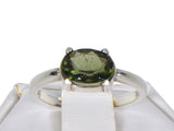 MOLDAVITE Glass Beautiful Faceted Ring - Size 5.75 - Jewelry