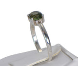 MOLDAVITE Glass Beautiful Faceted Ring - Size 5.75 - Jewelry