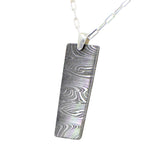 Meteorite Damascus Pendant I Sterling Silver Necklace - Meteorite Jewelry