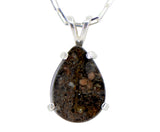 Moon Drop Necklace I Lunar Meteorite Jewelry I Silver Pendant
