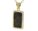 Martian Meteorite Pendant - Genuine Mars Meteorite Jewelry - 14Kt Gold