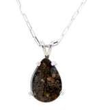 Moon Drop Necklace I Lunar Meteorite Jewelry I Silver Pendant