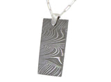 Meteorite Damascus Pendant I Sterling Silver Necklace - Meteorite Jewelry