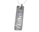 Meteorite Damascus Pendant I Sterling Silver Necklace - Meteorite Jewelry