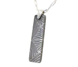 Meteorite Damascus Pendant I Sterling Silver Necklace - Meteorite Jewelry