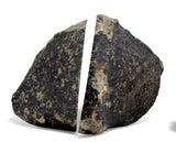 21.24g & 30.31g H5 Chondrite Meteorite half pieces with fusion crust I NWA 18056