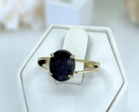 Selene Moon Ring - Genuine Lunar Meteorite Jewelry - Size 7